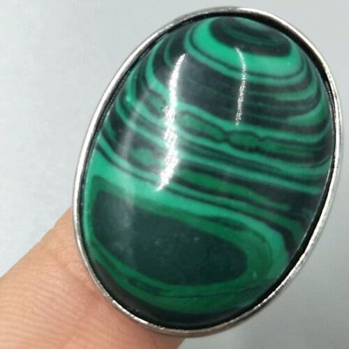 Free Shipping Women Fashion Jewelry Malachite Oval Women Men Bead Ring 6.5~12" US Adjust C5257
