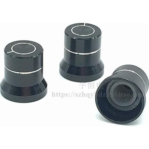 3 Pieces Black Aluminum Alloy Knob Diameter 15MM Height 15MM Flower Shaft Hole Potentiometer Encoder Switch Cap