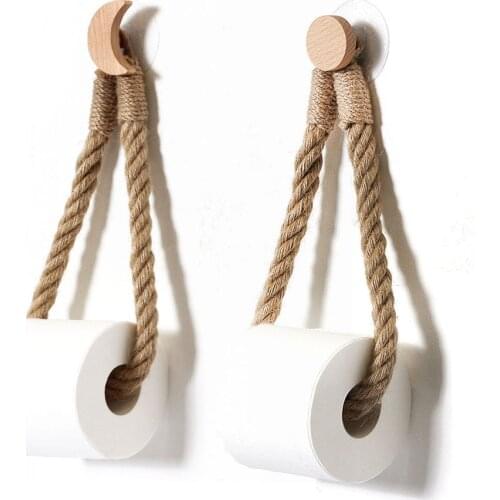 Many Styles Kitchen Roll Napkin Holders Towel Dispenser Accessory Hanging Rope Wooden Toilet Paper Holder for Bathroom Decor