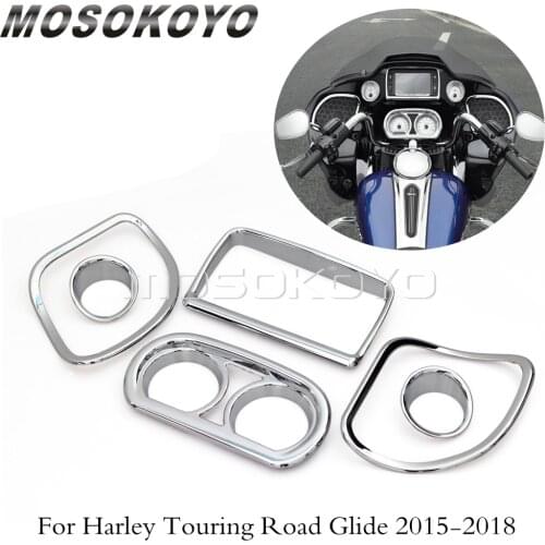 For Harley Road Glide Ultra/Special FLTRX FLTRU FLTRXS Motorcycle Inner Fairing Speedometer Radio Speaker Trim Cover Guards Set
