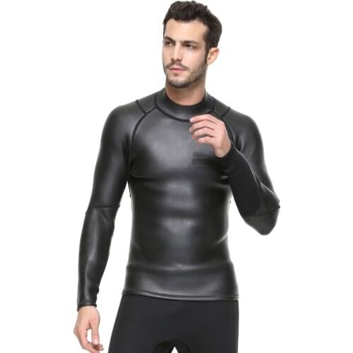 Men 2mm Diving Top wetsuit Surfing jackets 2mm neoprene high elasticity long sleeve swimsuit surfing Triathlon wetsuits Top