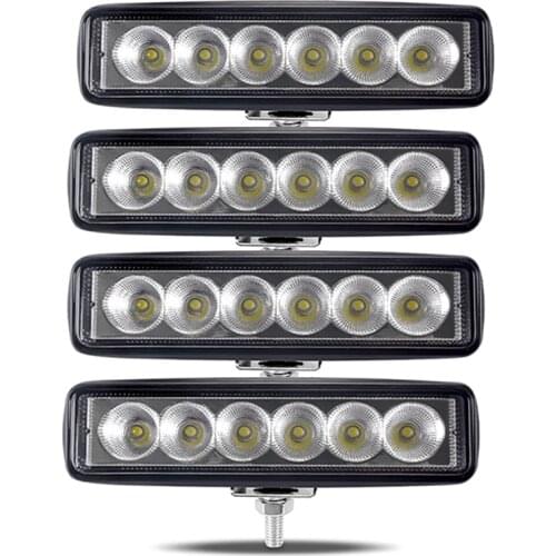 4pcs 6 inch 18W Led Work Light Bar spot flood beam light For Motorcycle Truck ATV Tractor Driving Working Light Fog Lamp 12V 24V