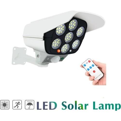 Remote Solar motion sensor lamp Powered Waterproof Fake Camera Dummy Security Surveillance Flashing Red LED Light Video Anti-the