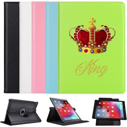 Ipad2 3 4 360° Rotating Leather Stand Case King Crown Tablet Cover Protective For 2020 iPad Pro 11 12.9 10.5 7.9 inch Mini 1 2 3