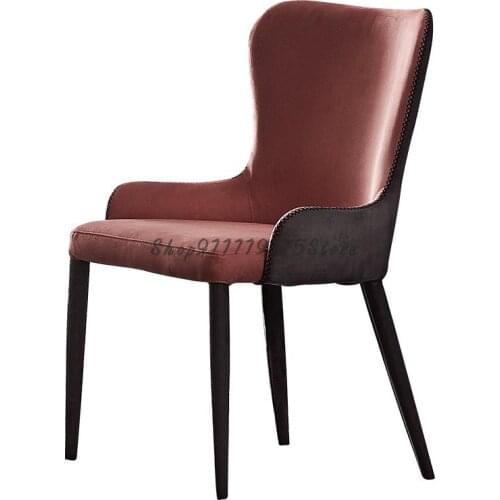 Italian Simple Stainless Steel Dining Chair Modern Designer Leisure Soft Bag Creative Coffee Shop Home Dining Chair