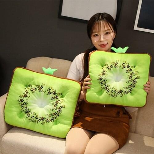 Creative 3D Fruit Seat Cushion Cover Square PP Cotton Office Chair Back Sofa Throw Simulation Plush Sitting Pillow Home Decor