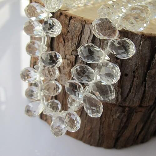 Free Ship Teardrop crystal beads, 1000PCs 15mm faceted side drill teardrop crystal,White crystal jewelry supplies