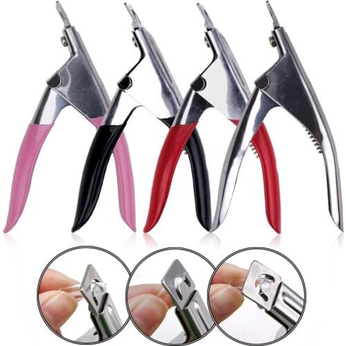 Nail Art Clipper Special Type U Fake Nail Cutter Acrylic False Tips Straight Edge Cutters Manicure Stainless Steel Nail Art Tool