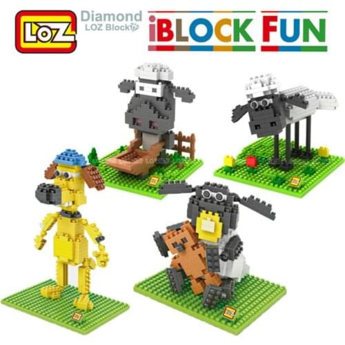 LOZ Blocks Diamond Building Blocks toys Action Figure the Sheep 3D Bricks Quiz Gift Toy Particles Assembled Blocks For kids