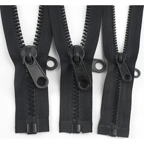 Meetee 60-300cm 5# 8# 10# Resin Zippers Plastic Double-sided Zipper Puller Head for Outer Tent Double Pull Tab Zips Sew Material
