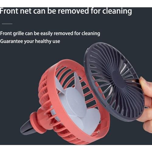 2021 New Car Electric Fan 360 ° Rotation Super Quiet Mini Car Fan USB Charging Small Fan Cool Down Red White Black Yellow