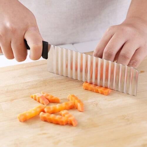 Multi-function Stainless Steel Potato Chip Dough Vegetable Crinkle Wavy Cutter HX6D