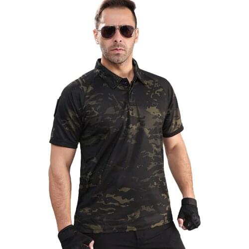2021 Men Summer Polo Shirt Casual Men Military Camouflage Short Tactical Oversize Shirt musculation polos para hombre