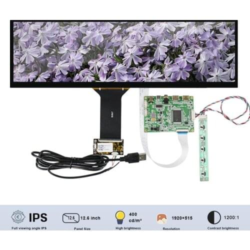 Original BOE 12.6 Inch NV126B5M-N42 1920x515 SRGB TFT Touch Lcd Display Screen With Board 400 Nits eDP 30 Pins Gaming Display