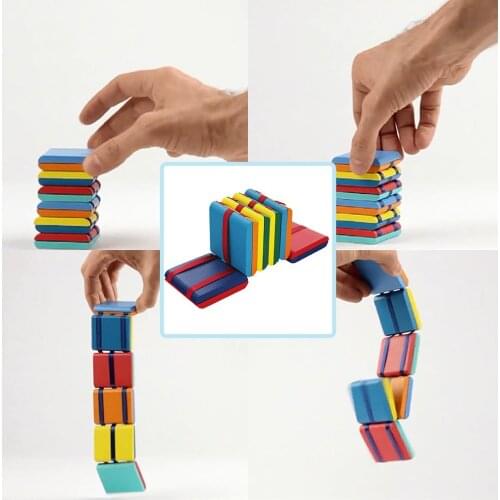 Flipo Flip Colorful Flap Wooden Ladder Blocks Toy Optical Illusion Jacob’s Ladder Fidget Toys Decompression Toy
