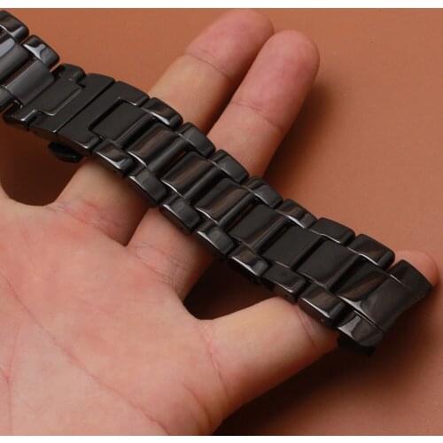 High quality Ceramic Watchband for Samsung Galaxy watch S3 gear 46mm watch bracelet straps 22mm solid curved ends special watch