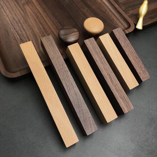 Nordic Solid Wood Hand Cabinet Wardrobe Door Small Hand Hand Modern Simple Wood Wooden Cabinet Door Drawer Door Wooden Handle