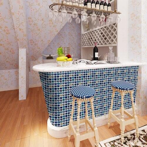 Modern Blue Moasic Waterproof Bathroom Tile Sticker Fashion Wall Sticker for Living Room House Decoration Kitchen Wall Decor