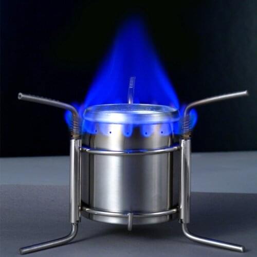 OUT-D Stainless Steel Alcohol Stove Mini Camping Spirit Stove Portable Pocket Small Stove 247g B-1