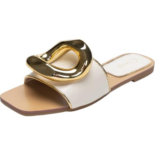Slippers Casual Flat Shoes Female Slides Luxury Fashion Scandals Bordered Basic PVC Fabric PU Shoes Ladies' Slippers Luxur