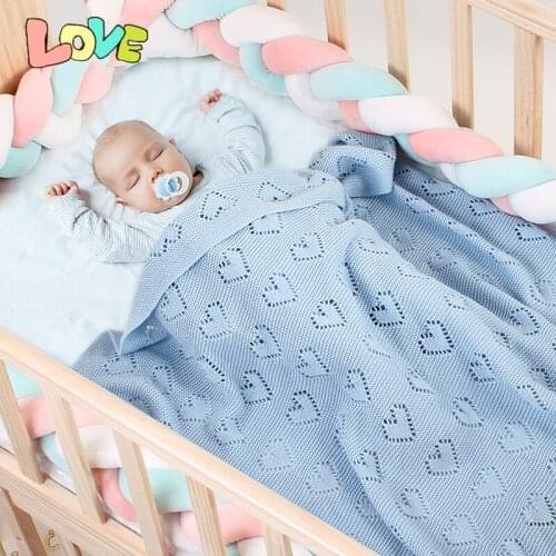Hot Sale Baby Boy Girl Knitted Cover Blanket Stroller Sleep Cover Infant Wrap Blanket Spring Autumn Thin Quilt Love Blanket
