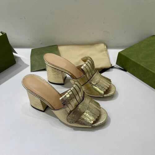 Womens Shoes Genuine Leather Pumps New Fashion Shoes Hot Sell Heels Shoes Open Toe Ladies Sandals For Summer Luxury Brand Shoes