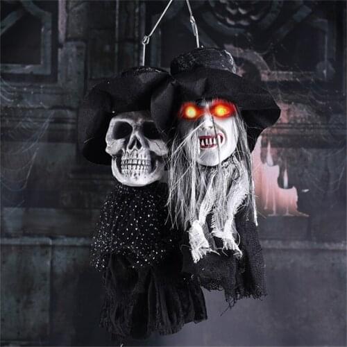 House Decor Hanging Ornaments Skull Ghost Doll Halloween Decorations Horror Haunted Dolls Electric Toys Creepy Eyes Skull Ghost