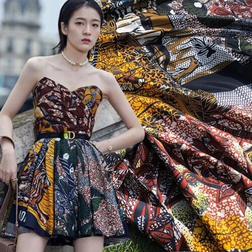 D European show branch slightly thick and stiff, stylish clothing skirt womens clothing printed handmade fabric autumn