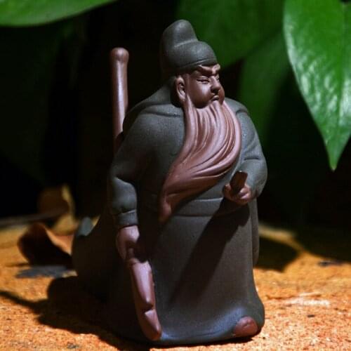 Wu God of Wealth Guan Gong Tea Ornaments Creative Three Kingdoms Figure Guan Yu Cha Lou Jia Boutique Clay Tea Pet Clay Tea Pet