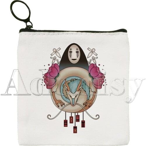 Japan Anime Cartoon Spirited Away Small Square Bag Coin Purse Storage Small Bag Card Bag Key Bag Coin Clutch Bag Zipper Key Bag