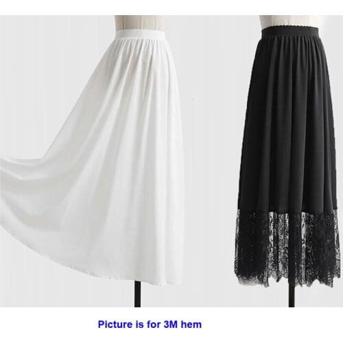 Traditional Chinese Style Women Hanfu Petticoat Underskirt High Waist Lining Inner Pleated Skirt For Dress White Black A Line