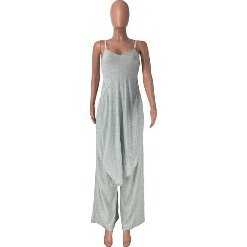 2021 Ins Internet Celebrity Famous Women 2Pcs Sling Top Floor Length Pants