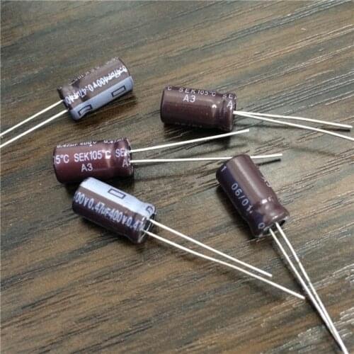10pcs 0.47uF 400V TEAPO SEK Series 6x11mm 400V0.47uF Aluminum Electrolytic Capacitor