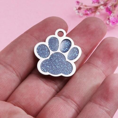 100% Stainless Steel Paw Charms For Jewelry Making Metal Paw Charm Mirror Polished Wholesale 10pcs