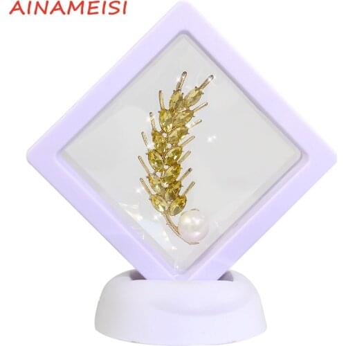 2021 New Luxury Wheat Ear Zircon Brooch Collar Pin Suitable For Suit Shiny Ladies Brooch Style Jewelry Gift Box