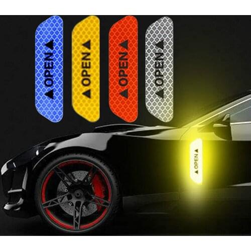 4 Pieces Car Rearview Mirror Stickers Safety Mark Car Reflective Strip Anti-collision Warning Tape Car-styling Bicycle Stickers