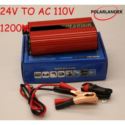 Polarlander Car Power Inverter 1200W DC 12V/24V to AC 110V/220V Converter Transformer Charger for car battery Car Accessories