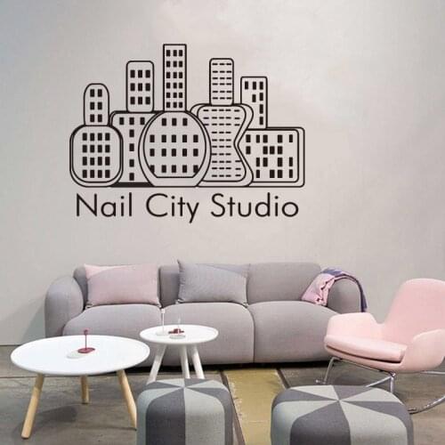 Large Beauty Nail Studio Salon Wall Sticker Salon Manicure Hair Nails Eye Lashes Makeup Wall Decal Girl Room Vinyl Decor