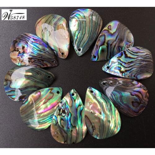 Wholesale 10PCS Free Shipping Fashion 20x30mm New Zealand Abalone Shell Water Drop Art Women Men Pendant Bead MC7741