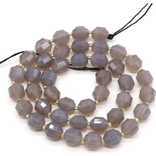 Natural Grey AgateBeads Small Circle Shape Loose Spacer Beads for Jewelry Making Necklace DIY Bracelet Accessories 8mm