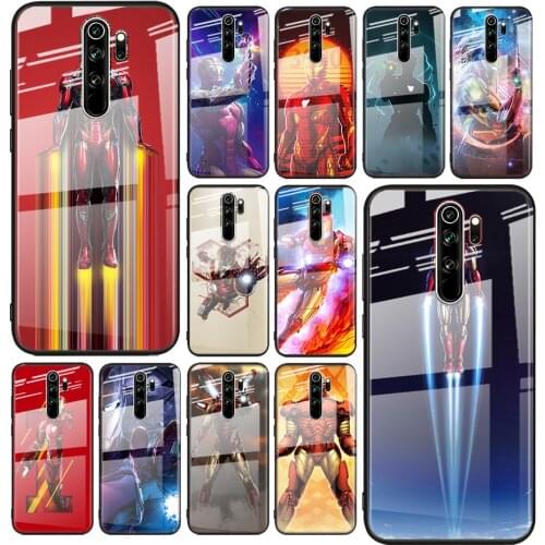 Tempered Glass Cover Marvel Iron Man Superhero For Xiaomi Redmi Note 10 10S 9T 9S 9 8T 8 7 5G Pro Max Phone Case Shell