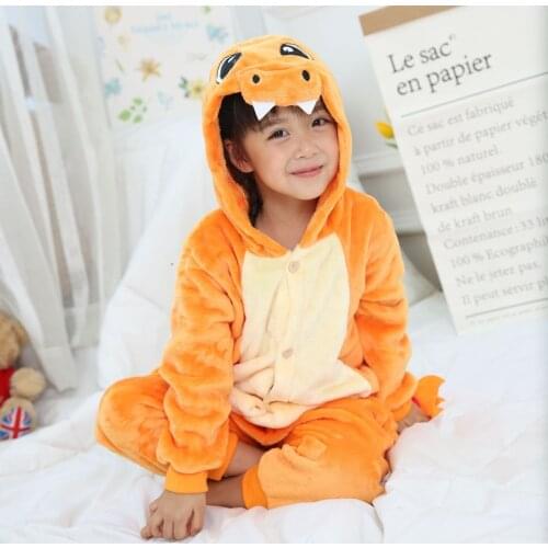 Kids Kugurumi Onesie Animal Dinosaur Dragon Cosplay Costume Flannel Pajama One Piece Boy Girl Child pyjama Sleep Suit