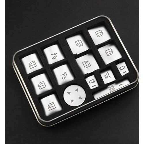Door Button Switch Trim Professional Set Chrome Decal Decorative Lift Window Frame