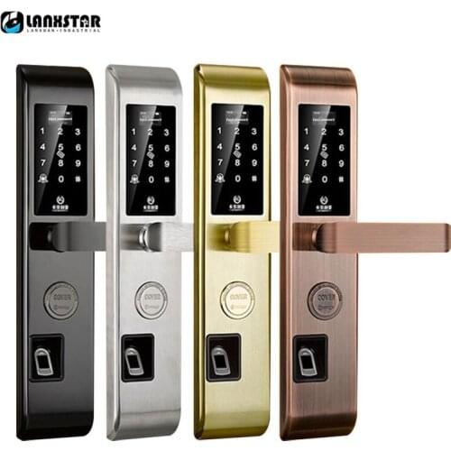 Digital Password RFID Unlock APP Card Button Bluetooth APP Fingerprint Security Door Lock Smart Universal Household Door Lock