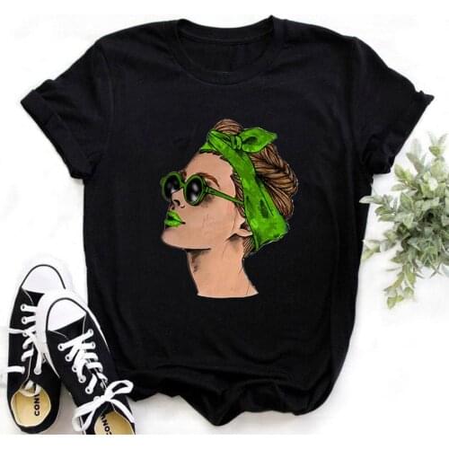 2020 GiRL Black T Shirt Women Plus Size Harajuku Tops Summer Tops Graphic Tees Women Funny Kawaii T-shirt Clothes Drop Shipping