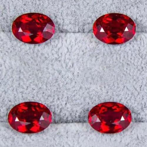 Hot Sale Oval Shape Cut Lab Grown Red Rubys Color Loose Hydrothermal Method Gems Stone For DIY Jewelry Making