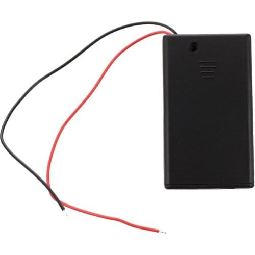 HFES New 2 Pcs 3 x AAA 4.5V Battery Holder Case Box Wired ON/OFF Switch w Cover