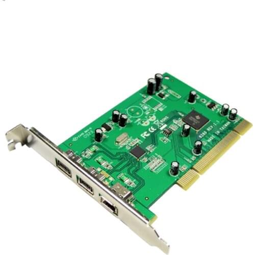 IOCREST PCI Combo 2x 1394b + 1x 1394a Firewire Ports PCI Controller Card 1394 card TI Chipset 6pin cable win10
