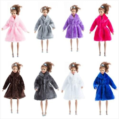 Fashion Woolen Coat Outfit Set for Barbie 11" 1/6 BJD FR Doll Clothes Accessories Play House Dressing Up