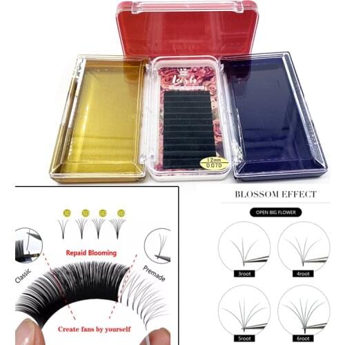MASSCAKU Makeup soft Auto-Fans Eyelash Extension mega volume Volume Lashes 0.05 0.07 0.10mm Easy-Fans Premium Eyelash Extension